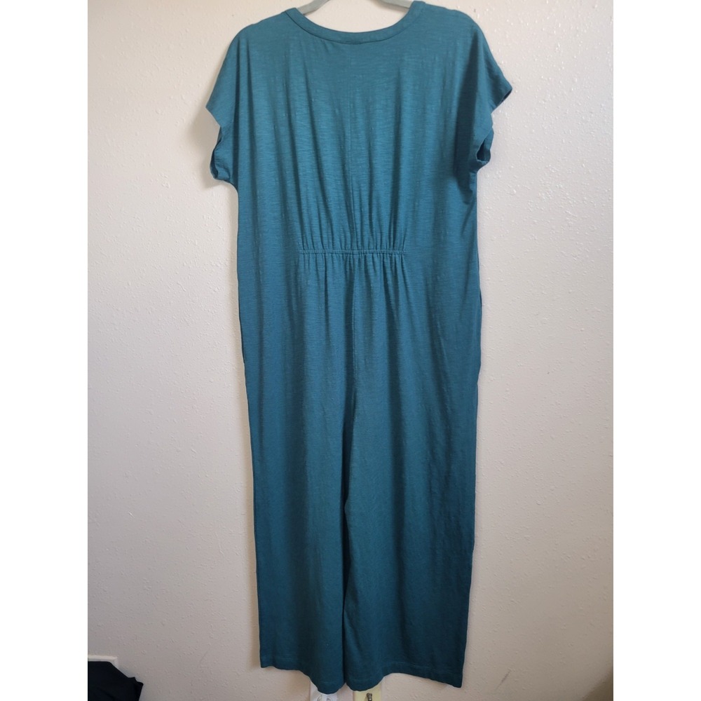 Pure‎ Jill Jumpsuit Cropped Leg V-Neck Pockets Relaxed Green Sz M - Picture 3 of 9